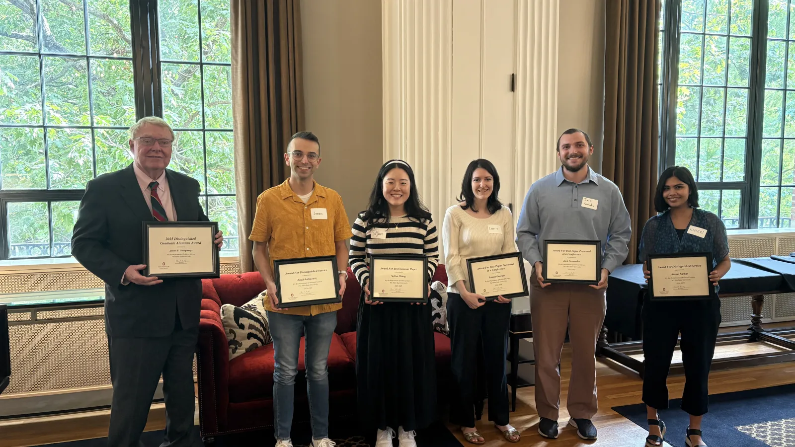 Autumn 2025 Reception Award Winners